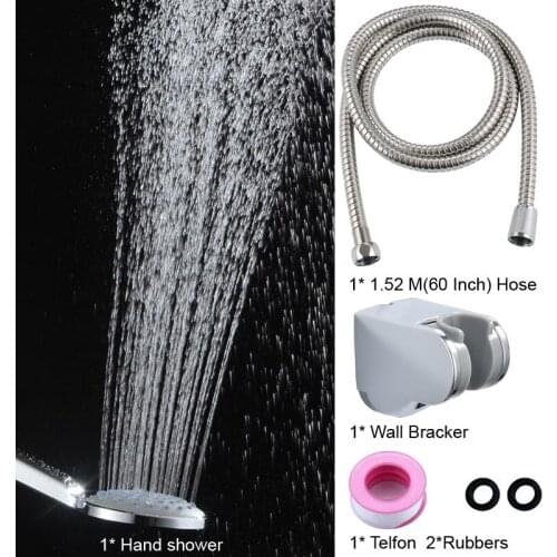 Pressurized nozzle shower head ABS bathroom accessories high-pressure water-saving rain shower chrome shower head set