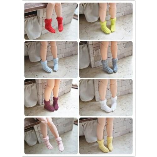 6Pairs Assorted Candy Color Blyth Doll Socks for Azone, Licca 1/6 Doll Clothes Accessories