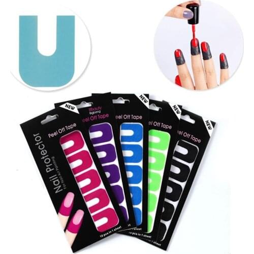 Nail Polish Protector Disposable Peel off Sticker Tape Soft Nail Protector Sticker To Keep Polishing Without Mess