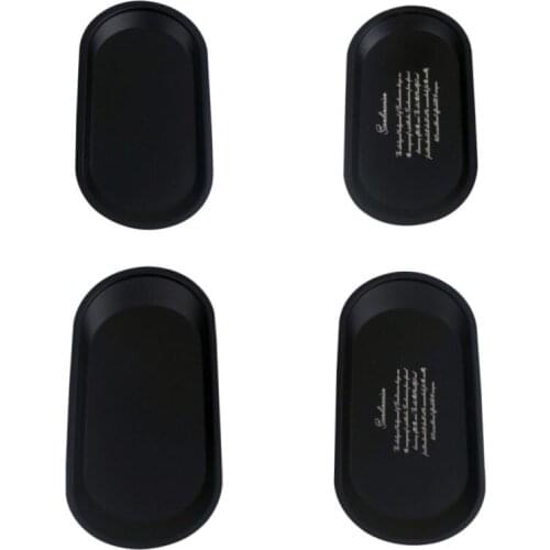 2 Styles Oval Kitchen Metal Tray Black Stainless Steel Ornaments Organizer Desktop Organizer Decoration Kitchen Storage Plates