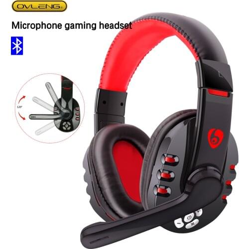 OVLENG V8-1 Bluetooth V5.0 Headphones Gaming Headset Wireless Stereo Earphone With Microphone For PC Phone Laptop Computer