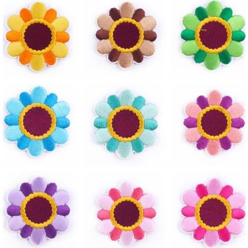 Lovely Flower Patch For Clothing Iron On Embroidered Patches For Clothes Appliques Stickers Stripe For DIY T-shirt Cartoon Patch