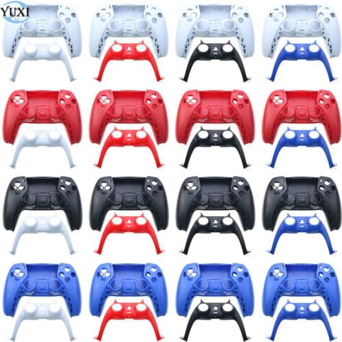 YuXi Front + Back Cover Case Replacement Shell Housing With Decorative Strip For PlayStation 5 DualSense 5 PS5 Controller