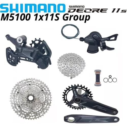 SHIMANO Deore M5100 1X11 Speed derailleurs Groupset 11S shift lever SL RD M5120 CN HG601 Cassette Chain Crank BB52 group