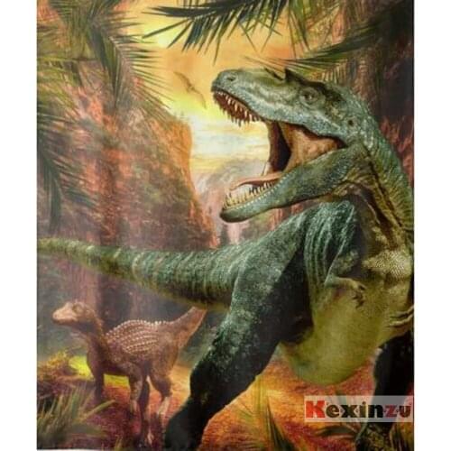 Full 5D Square Round Diamond Painting Peerless Tyrannosaurus 3D Mosaic Embroidery Home Decoration Childrens Handmade Puzzle