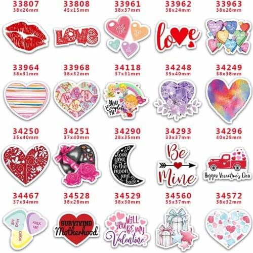 DIY Craft Supplies Sewing Accessories Cartoon Valentines Day Printed Planar Resins Mold 10 Pieces. PR-33807