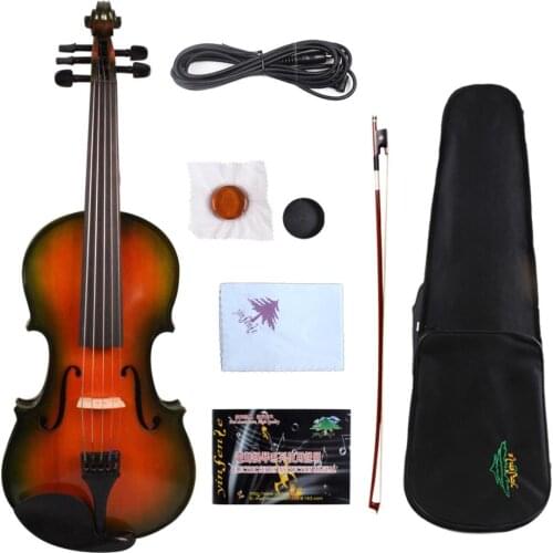 Yinfente 5String Electric Violin 4/4 Spruce+Maple Handmade Ebony Parts Free Case Bow Rosin#EV1