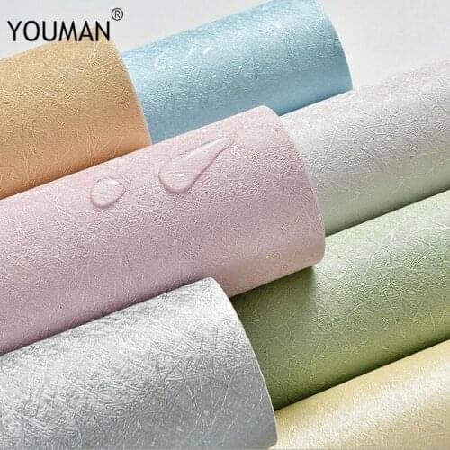 Self Adhesive Solid Color Embossed Pattern PVC Wall Stickers Living Room Wallpaper 60cm x 5m Blue Pink White Green Orange Beige
