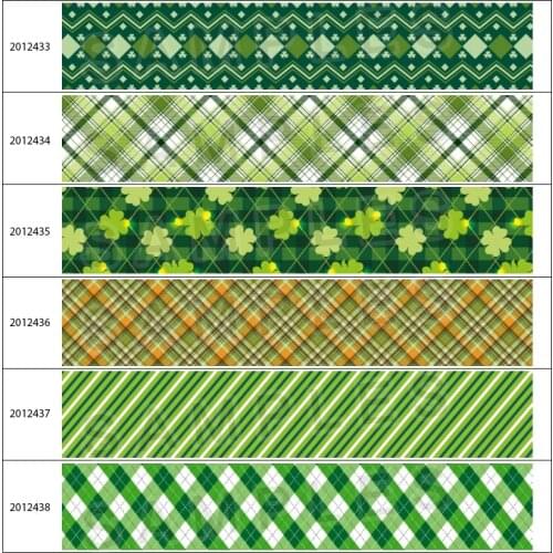 Shamrocks Print Grosgrain/Satin Ribbon Sweet St.Patricks Day DIY Crafts Japanese 5 Yards Hair Bows DIY Accessories