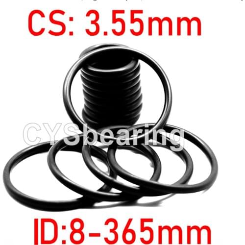 NBR O Ring Seal Gasket Thickness CS 3.55MM ID 8~365MM Nitrile Butadiene Rubber Spacer Oil Resistance Washer Round Shape