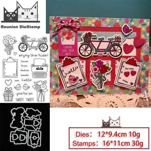 Reunion Printer Bike Metal Cutting Dies and Stamps Stencil for DIY Scrapbooking Photo Album Embossing Decorative Paper Card
