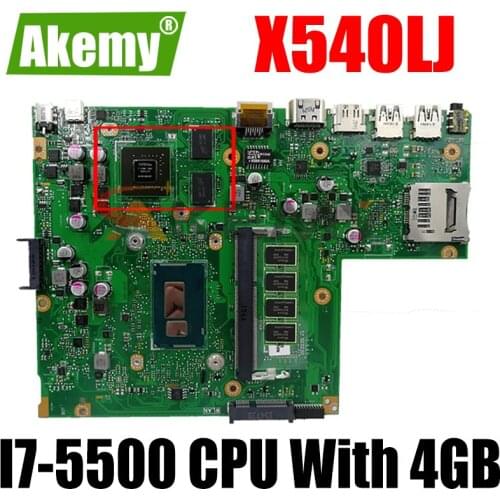 X540LJ With I7-5500 CPU With 4GB memory mainboard For ASUS X540 X540L X540LJ laptop motherboard Tested Working free shipping