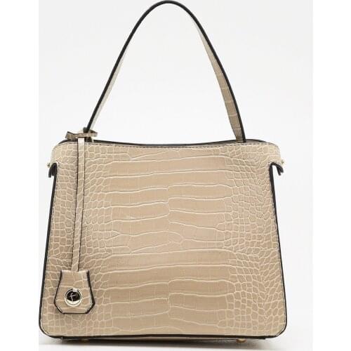 Womens Handbag Beige Color Leather Luxury Casual Night High Quality Top Handle Sleeve Zipper 2021 New Season Trend Fashion Summer