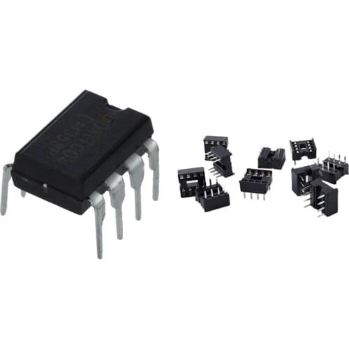 10X LM358N Low Power 8-Pin Dual Operational Amplifier with 10X 8P 8Pins 2.54mm DIP IC PCB Board Sockets Welding Adapter