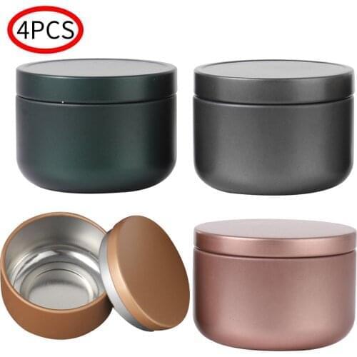 4 Small Portable Airtight Cans Tea Storage Smell Proof Container Jars Spice Jewelry Coffee Sugar Cans Mini Round Candy Gifts Box