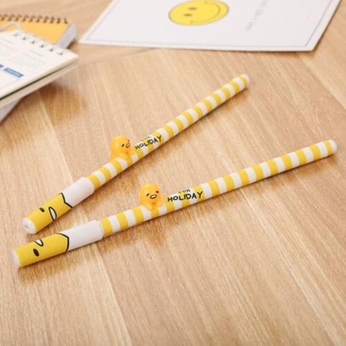 5pcs Egg Yolk Gel Pens Student Stationery Kawaii Pen Creative Cute Gel Pen Black Ink Writing Cute Pens Kawaii School Supplies