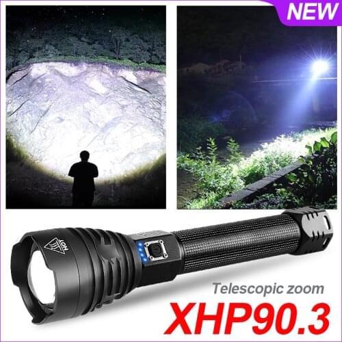 500000LM XHP90.3 Powerful LED Flashlight 18650 USB Rechargeable Tactical Flashlights XHP50.2 Flash Light Super Bright Led Torch