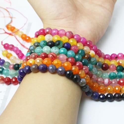 8mm 46pcs Natural Faceted Gem Stone Beads For Jewelry Making Bracelet Necklace Earrings DIY Jewelry Findings