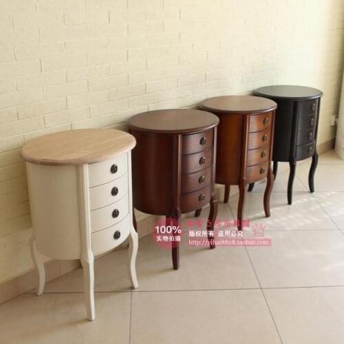 American rural countryside all wood surfaces Bedside tables roundtable color corner cabinet drawer corner a few phone