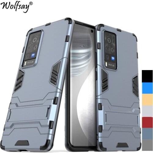 For Cover Vivo X60 Pro 5G Case Bumper Hybrid Stand Silicone Armor Back Case For Vivo X60 Pro 5G Cover For Vivo X60 Pro 5G 6.56"