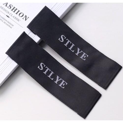 Wholesale customized garment shoe labels/woven labels/printed clothing label/embroidered tag end fold 1000pcs