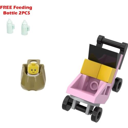 Baby & Trolley Building Blocks Toys MOC 26556 25126 92590 Bricks DIY Infant Carriage Children Gifts