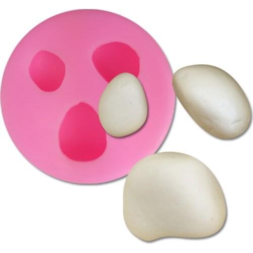 Three different sizes of stone modeling silica gel mold chocolate turning sugar baking cake mold gypsum soap mold DIY