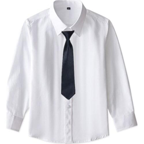 Teenager Solid Baby Boys Girls Shirts Cotton Children Shirt School Boys Kid Blouse Student Uniform Shirt Girl Blouse Top White