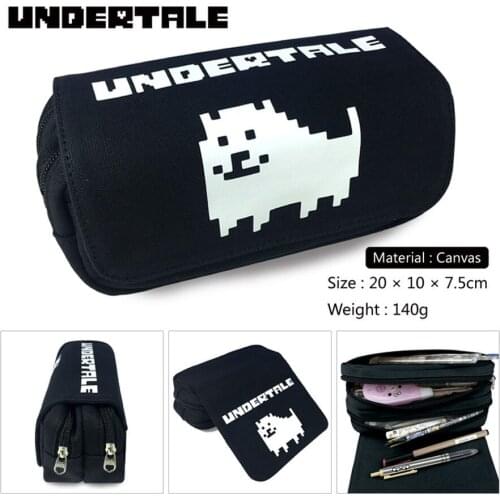 Anime Undertale Sans Alphys Frisk Canvas Cosmetic Bag Zipper Cartoon Pencil Case Student Penbag Travel Makeupbag Stationery Gift