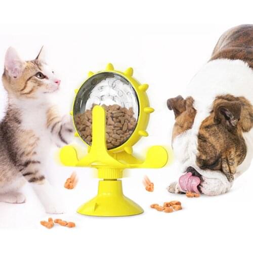 Cat interactive toy windmill cats Food leaker products for pet play structure tower suction cup feeder funny smart toy for dog