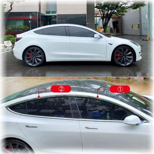 1 Set Chrome Side Vent Sun Shade Window Visors Rain Guard Deflectors For Tesla Model 3 2018-2020