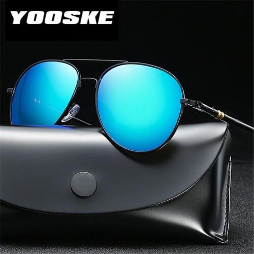 YOOSKE Men Sunglasses Polarized Brand Design Metal Pilot Sun Glasses for Mens Spring Driving Eyewear