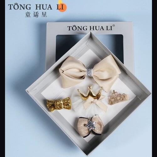 Little Princess Crown Star Hair Clips Set Bow Floral Barrettes For Girls Child Birthday Gifts Cute Hair Accessories For Children