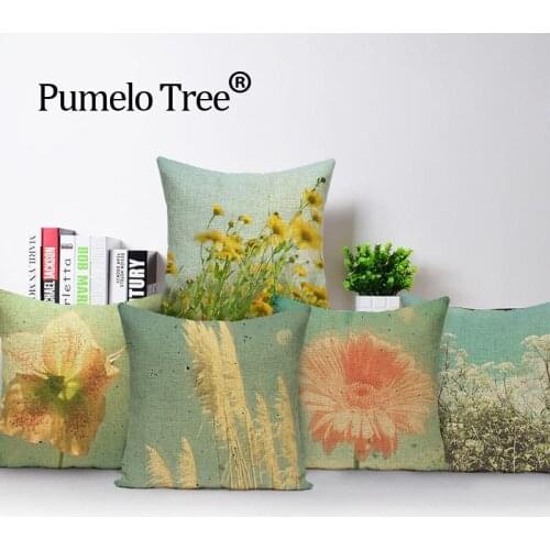 Sunflower Cushions Dandelion Pink Decorative Pillows Dropshipping Cushion Cover Linen Cushions Home Decor Custom Pillow Cover