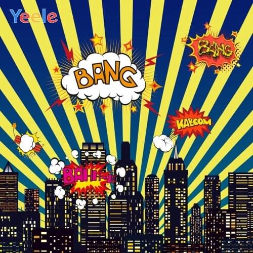 Superhero City Night Newborn Baby Shower Boy Birthday Backdrop Custom Vinyl Photography Backgrounds Photographic Background Prop