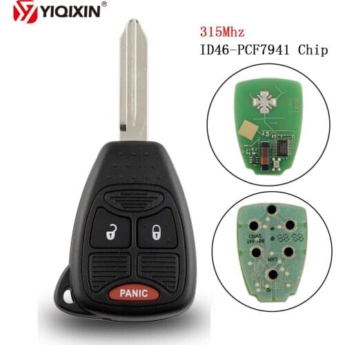 YIQIXIN Remote Car Key For Chrysler Dodge Jeep Dakota Durango Charger 300 Aspen Grand 315Mhz ID46 PCF7941 Chip PCC ID:M3N5WY72XX