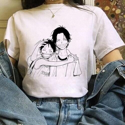 One Piece T Shirts Fashion Anime Print Women Kawaii Cartoons Teens Short Sleeve T-shirt Casual Clothes Aesthetic Tee Shirt Femme