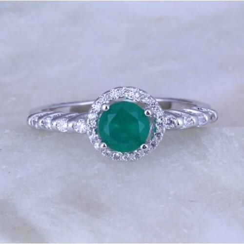Love Monologue Exquisite Green imitation Emerald Cubic Zirconia Silver Color Rings for Women Jewelry X0354 Size 5/6/7/8/9