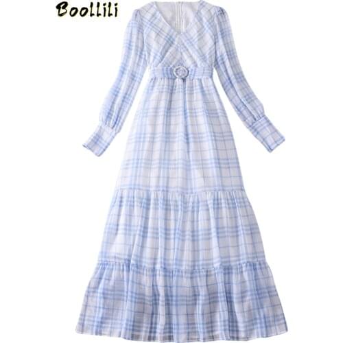 Boollili Dress Women Clothes 2020 Spring Autumn Chiffon Dress Party Dress Vintage Dress Elegant Vestidos Robe Femme