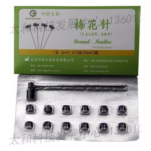 Zhongyantaihe sterile beauty massage dermal needle plum needle skin needle with 12 pcs replace head