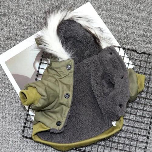 Winter Pet Dog Clothes Warm Dog Green Coat Jumpsuit Thicken Pet Clothing For Yorkshire Teddy Dogs Costume Puppy Outfit Jackets