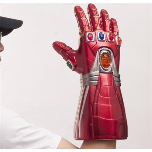 1:1 LED Light American Super Heroes Weapen Gauntlet War Cosplay Gloves Costume PVC Kid Gift