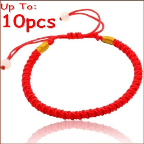 1/5/10Pcs Classic Red String Bracelet Lucky Chinese Red Rope String Wrap Bracelet Good Luck for Women Birthday Gift Wholesale