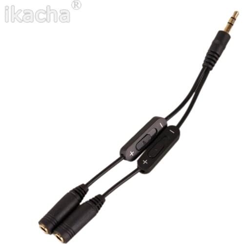 1pc 3.5mm Stereo Y Splitter Cable Pro Audio Headphone Male To 2 Female Y Splitter Cable Volume Control