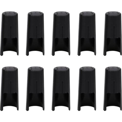 10Pc Sax Mouthpiece Cap Effective Durable Utility Black Plastic Sax Caps for Sax Soprano Saxophone Clarinet