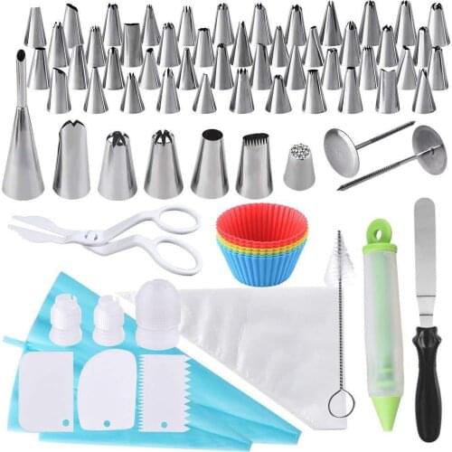100pcs/set Cake Decorating Sets Cream Bag Dessert Pastry Nozzles Converter Scraper Confectionery Baking Tools