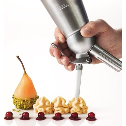 1000ml Whole Aluminum Whipped Cream Dispenser Pint Gourmet Whipper Stainless Steel Decorating Nozzles+Plastic Pastry Tube (5L)