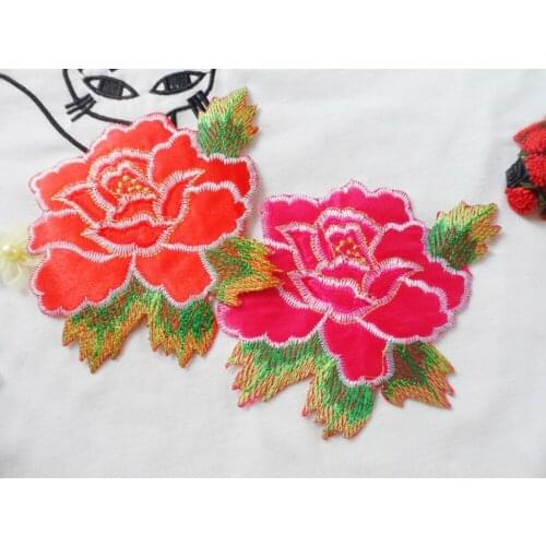 15.5*13 cm DIY materials cheongsam dress costumes accessories patches for clothing elegant fine workmanship iron on rose motifs