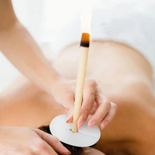 16pcs Aromatherapy Ear-Wax Removal Candle Care Relax Cleaning Hollow Candle Matching Tray Ear Care Tools