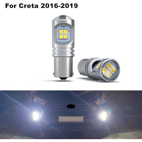 2pcs/lot 1156 P21W Ba15s Canbus White LED DRL For Hyundai Creta 2016 2017 2018 2019